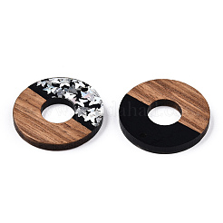 Opaque Resin & Walnut Wood Pendants&nbsp;RESI-N039-63B