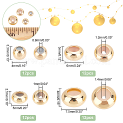 48Pcs 4 Style Brass Beads&nbsp;KK-PH0004-85