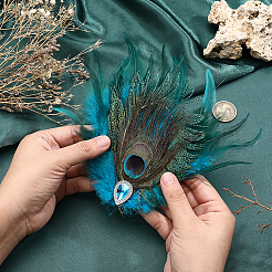 Feather & Alloy Alligator Hair Clips&nbsp;PHAR-WH0018-31