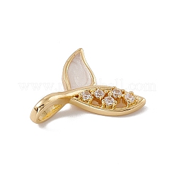 Brass Micro Pave Clear Cubic Zirconia Epoxy Resin Pendants&nbsp;KK-G439-14G