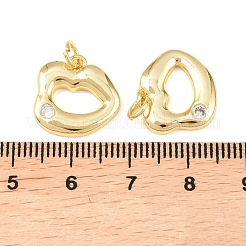 Brass Micro Pave Cubic Zirconia Pendants&nbsp;KK-C162-076G