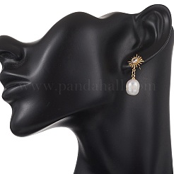 Sun Natural Cultured Freshwater Pearl Dangle Stud Earrings&nbsp;EJEW-JE06976
