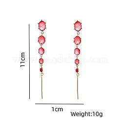 Alloy & Rhinestone Stud Dangle Earrings&nbsp;WGD14E0-02