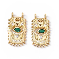 Rack Plating Brass Micro Pave Cubic Zirconia Pendants&nbsp;ZIRC-C040-07G