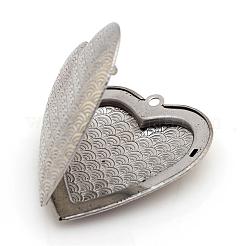 Tarnish Resistant 304 Stainless Steel Photo Locket Pendants&nbsp;STAS-S046-08
