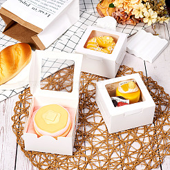 Square Paper Biscuit Boxes with Square Clear Window&nbsp;CON-TAC0001-12B-01