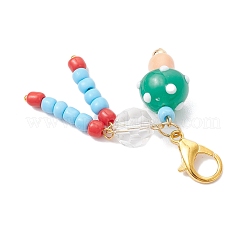 Mushroom Handmade Lampwork & Glass Pendant Decoration&nbsp;HJEW-JM03821