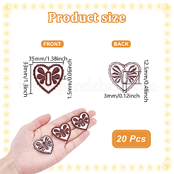 Cloth Heart Buttons&nbsp;DIY-WH0622-411A