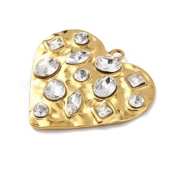 304 Stainless Steel Cubic Zirconia Pendants&nbsp;X-STAS-Z182-07G-01
