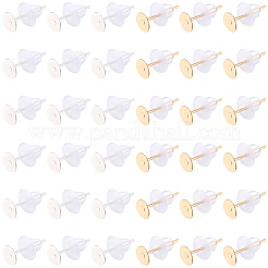 200Pcs 2 Colors 304 Stainless Steel Stud Earring Findings&nbsp;STAS-BBC0009-92C