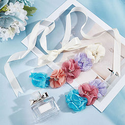 Polyester Waist Chain Belts and Headbands with Imitation Pearl&nbsp;DIY-WH0308-150C