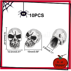 10Pcs Halloween 304 Stainless Steel Beads&nbsp;STAS-UN0043-56