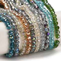 Electroplate Glass Faceted Rondelle Beads Strands&nbsp;EGLA-D020-3x2mm-M
