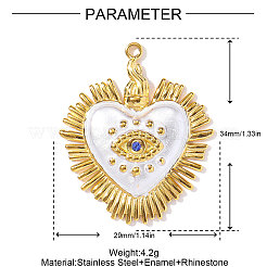 304 Stainless Steel Rhinestone Pendants&nbsp;STAS-OY002-51G
