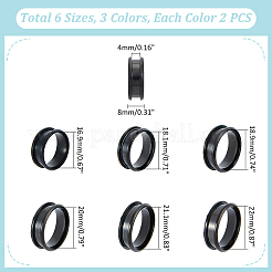 36Pcs 18 Style 201 Stainless Steel Grooved Finger Ring Settings&nbsp;RJEW-UN0002-84