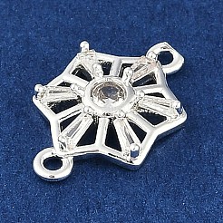 Brass Clear Cubic Zirconia Connector Charms&nbsp;KK-I719-02S