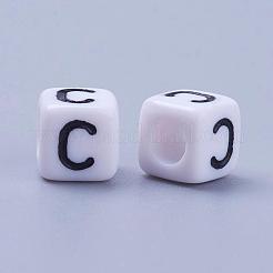 Acrylic Horizontal Hole Letter Beads&nbsp;PL37C9308-C