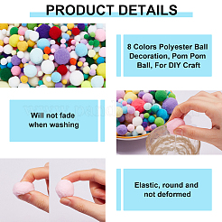8 Sets 8 Colors Polyester Ball Decoration&nbsp;FIND-PH0021-33