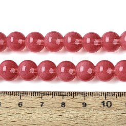 Transparent Glass Imitation Cat Eye Beads Strands&nbsp;GLAA-Q110-01C-12