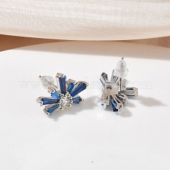 Fireworks Brass Micro Pave Cubic Zirconia Stud Earrings for Women&nbsp;EJEW-F404-02P