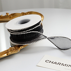 4Rolls ABS Pearl Edged Mesh Ribbon for Bowknot Making&nbsp;OCOR-CY0002-44A