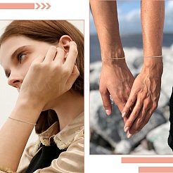 2Pcs 2 Colors 304 Stainless Steel Snake Chain Bracelets for Women&nbsp;BJEW-TADJ0001-02