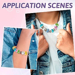 60Pcs 6 Colors Opaque Resin Rondelle European Beads&nbsp;RESI-YW0006-43