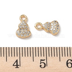 Brass Micro Pave Clear Cubic Zirconia Charms&nbsp;KK-P355-17G