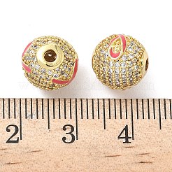 Brass Micro Pave Cubic Zirconia Beads&nbsp;KK-K368-64G