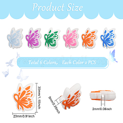 12Pcs 6 Colors Food Grade Eco-Friendly Silicone Focal Beads&nbsp;SIL-CA0001-52