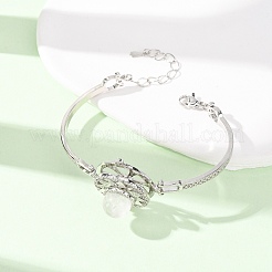 Rotating Sun Natural Quartz Crystal Link Bracelets&nbsp;GG-CBA0251-11P-11