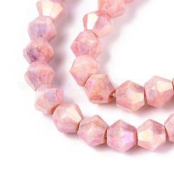 Anti-Tarnish Electroplate Bicone Glass Beads Strands&nbsp;X-EGLA-T021-4mm-16-05