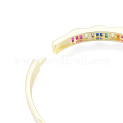 Cubic Zirconia Wave Hinged Bangle&nbsp;BJEW-N014-016