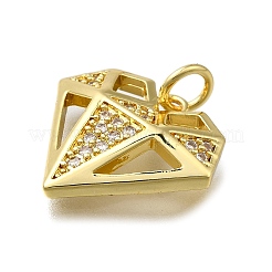 Brass Micro Pave Cubic Zirconia Pendants&nbsp;ZIRC-I070-027G