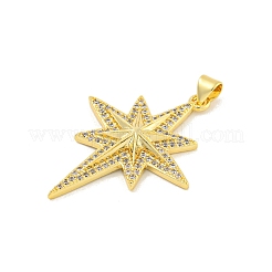 Rack Plating Brass Micro Pave Clear Cubic Zirconia Pendants&nbsp;X-KK-K341-72G