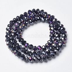 Electroplate Opaque Glass Beads Strands&nbsp;EGLA-A034-P4mm-F01