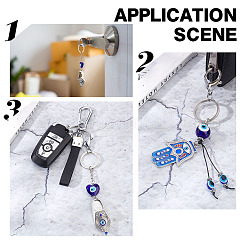 2Pcs 2 Style Turkish Blue Evil Eye Lucky Shoes/Hamsa Hand/Hand of Miriam Pendant Alloy Keychain&nbsp;KEYC-AR0001-27