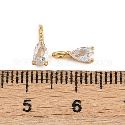 Brass Micro Pave Clear Cubic Zirconia Charms&nbsp;KK-A269-30G