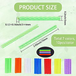 70Pcs 7 Colors ABS Plastic Safety Bicycle Spoke Reflectors&nbsp;AJEW-SP0003-40