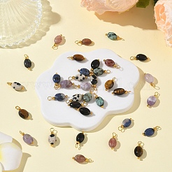 35Pcs 7 Style Natural Mixed Stone Pendants&nbsp;PALLOY-YW00142
