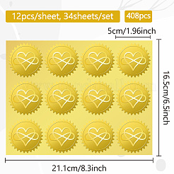 34 Sheets Self Adhesive Gold Foil Embossed Stickers&nbsp;DIY-WH0509-056