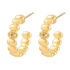 Brass Micro Pave Cubic Zirconia Stud Earrings&nbsp;KK-Z166-07G