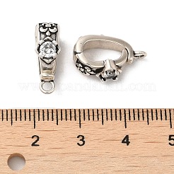 Brass with Cubic Zirconia Enhancer Shortener Bails&nbsp;KK-Z033-04P