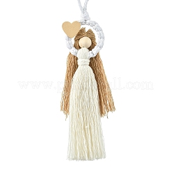3Pcs 3 Colors Handmade Macrame Cotton Angel Hanging Ornaments&nbsp;HJEW-JM02711