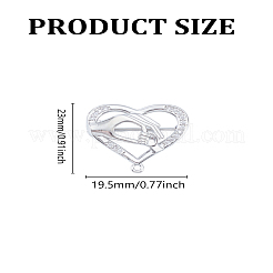 1Pc Cubic Zirconia Heart with Hand Brooch Pin&nbsp;JEWB-LP0005-13P