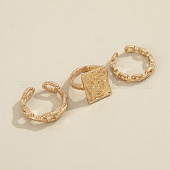 3Pcs Alloy Oval Chain Cuff Rings&nbsp;FS-WGF7236-01