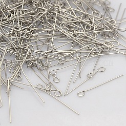 Tarnish Resistant 201 Stainless Steel Eye Pin&nbsp;STAS-N017-01-0.6x50mm
