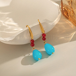 Stainless Steel Teardrop Dangle Earrings&nbsp;YL7427
