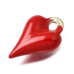 Heart Brass Enamel Charms&nbsp;KK-CBAEEA8-35G