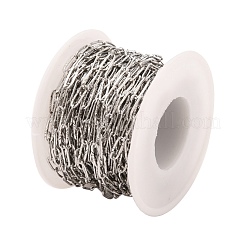 Tarnish Resistant 304 Stainless Steel Textured Paperclip Chains&nbsp;CHS-I009-01P